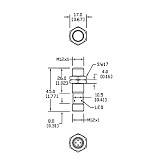 AM1-AP-5H Индуктивный датчик, корпус 12 мм x 45 мм, PNP, выход NO, расстояние обнаружения 6 мм Москва