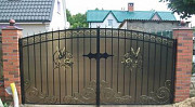 Сварные ворота с декором и коваными узорами Калининград