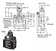 D4N-5132 Концевый выключатель, 5A 380VAC, NO/NC, утоплен. ролик, пластик. корпус Москва
