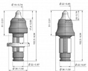 Резец буровой круглый (22 mm.) для бурильной установки Челябинск