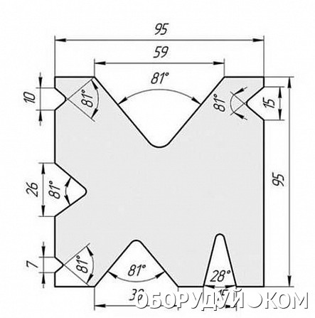 Матрица для листогиба чертеж