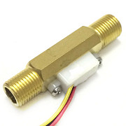 YF-B2 Реле потока, датчик потока, мама+папа G1/2, 44х12.2 мм, 1-25 л/мин, 1.75 МПа, 5-24VDC, -25...+ Москва