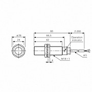 PRL18-5DN Индуктивный датчик цилиндрический, M18, 3-х проводной NPN, тип выхода: NO, 10-30 V DC Auto Москва